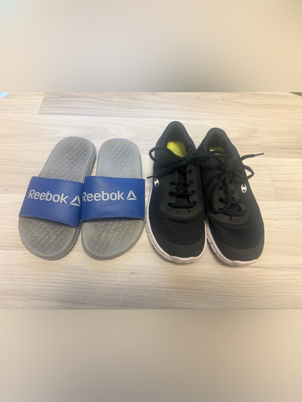 Reebok Kids Slide Sandals and sneakers size 2